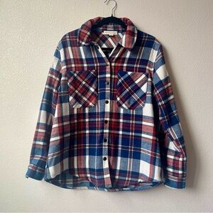Ecothreads Women’s M Red & Blue Plaid Shacket